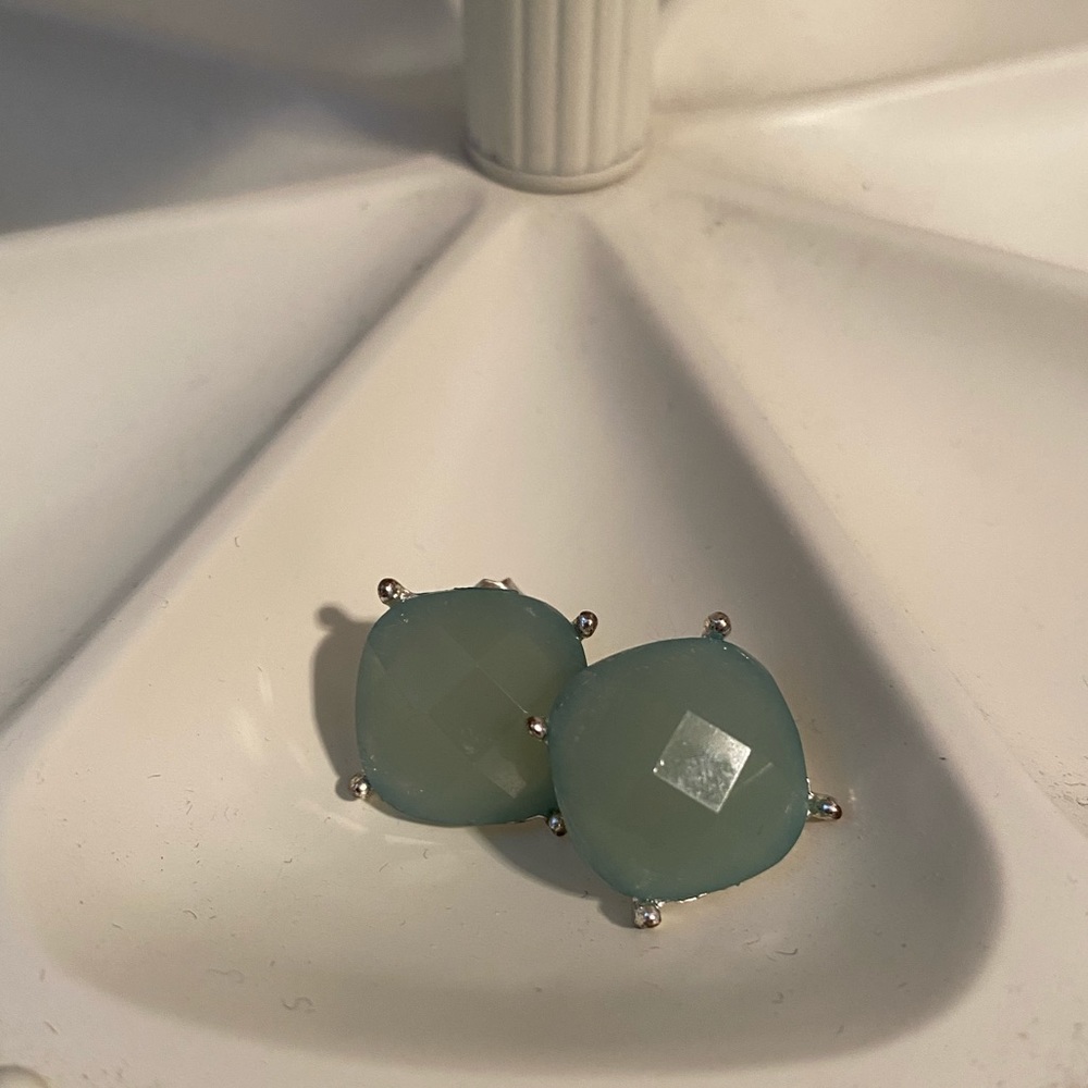 blue/green stud earrings
